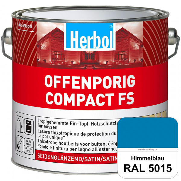 Offenporig Compact FS (RAL 5015 Himmelblau) Rationelle & thixotrope Ein-Topf-Holzlasur (außen)