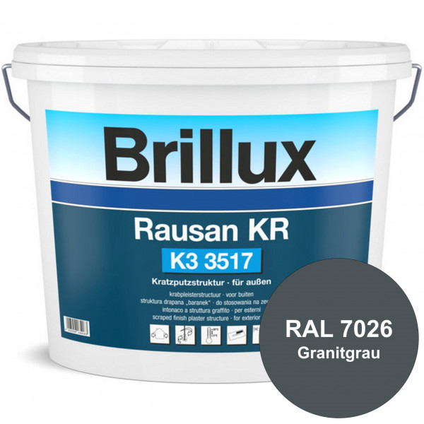 Rausan KR K3 3517 mit Protect (RAL 7026 Granitgrau) Organisch gebundener Kratzputz für wetterbeständ