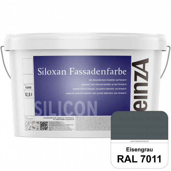 einzA Siloxan Fassadenfarbe (RAL 7011 Eisengrau) Siliconvergütete Fassadenfarbe