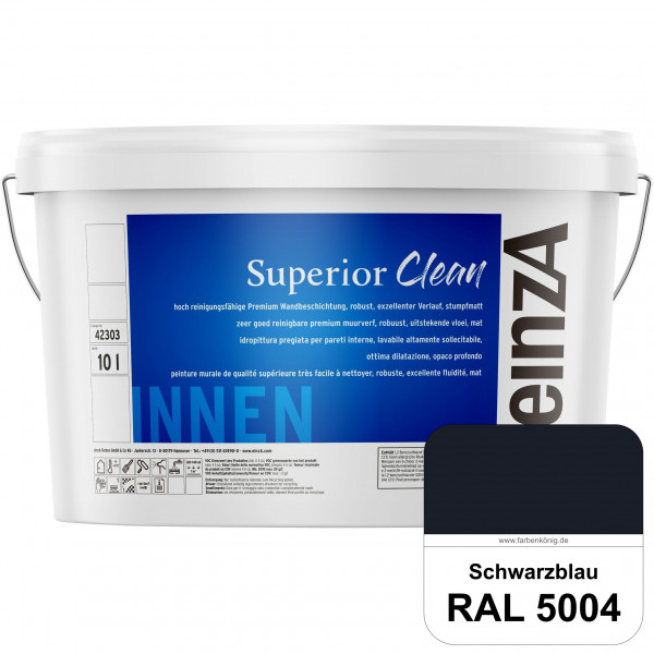 einzA Superior Clean (RAL 5004 Schwarzblau) Hoch reinigungsfähige, stumpfmatte Premium-Wandbeschicht