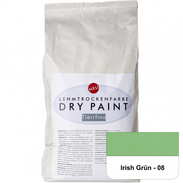 DRY-PAINT Lehmtrockenfarbe - Irish Grün - 08