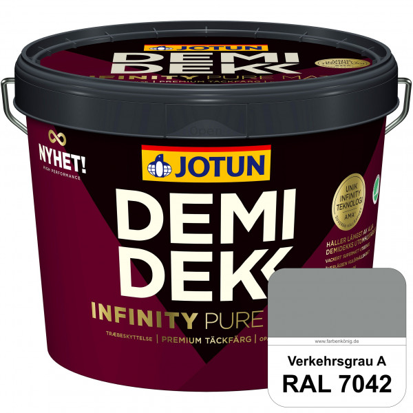 DEMIDEKK Infinity Pure Mat - Deckende, matte Holzfarbe (RAL 7042 Verkehrsgrau A)