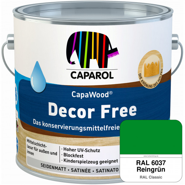 CapaWood® Decor Free (RAL 6037 Reingrün) - ersetzt Capadur DecorLasur KF