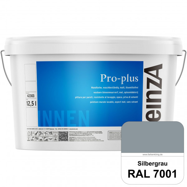 einzA Pro-plus (RAL 7001 Silbergrau) Lösemittelfreie waschbeständige Kunststoff-Dispersionsfarbe