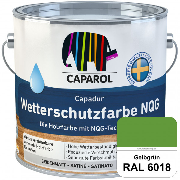 Capadur Wetterschutzfarbe NQG (RAL 6018 Gelbgrün) Holzfarbe mit NQG-Technologie wasserbasiert für au