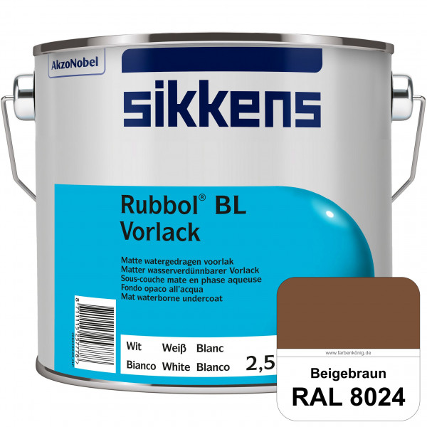 Rubbol BL Vorlack (RAL 8024 Beigebraun) Wasserbasierter, matter & umweltschonender Vorlack (innen)