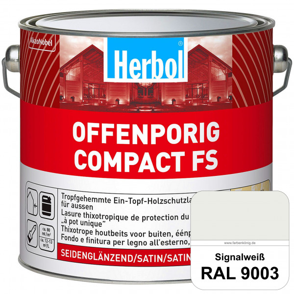 Offenporig Compact FS (RAL 9003 Signalweiß) Rationelle & thixotrope Ein-Topf-Holzlasur (außen)