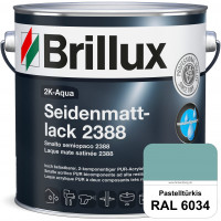 2K-Aqua Seidenmattlack 2388 (RAL 6034 Pastelltürkis) mechanisch und chemisch hoch belastbar für auße