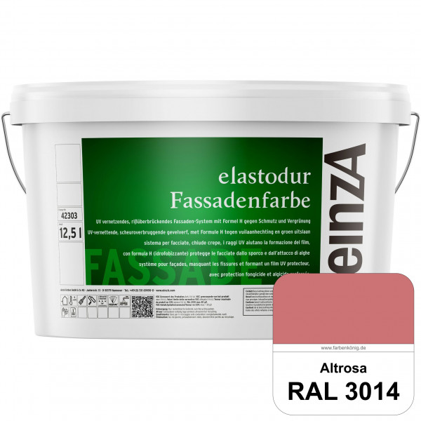 einzA elastodur Fassadenfarbe (RAL 3014 Altrosa) UV-vernetzendes & rissüberbrückendes Fassadenfarbe