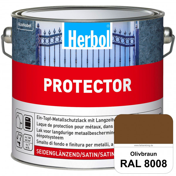 Protector (RAL 8008 Olivbraun) Seidenglänzende Spezialbeschichtung für Eisen- und NE-Metalle (außen)