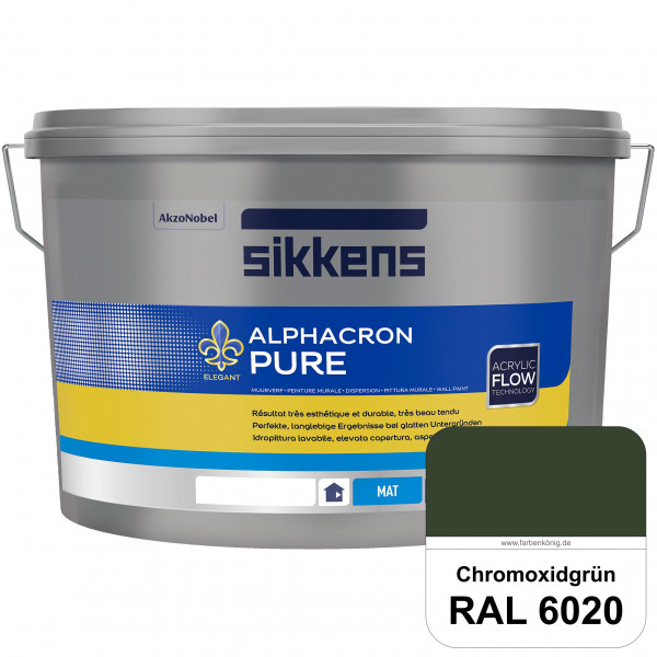 Alphacron Pure (RAL 6020 Chromoxidgrün) Edelmatte & hochertige Premium Wandfarbe für glatte Untergrü