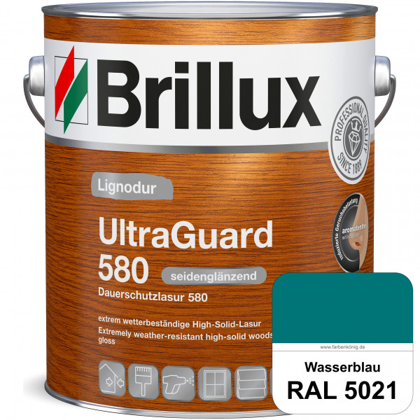 Lignodur UltraGuard 580 (Dauerschutzlasur 580) RAL 5021 Wasserblau