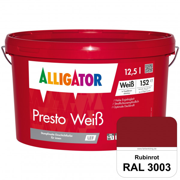 Presto Weiß LEF (RAL 3003 Rubinrot)