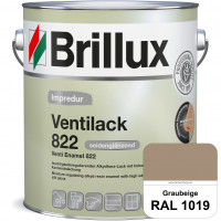 Impredur Ventilack 822 (RAL 1019 Graubeige) Seidenglanzlack (lösemittelhaltig) Fenster & Türen innen