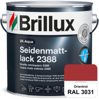 2K-Aqua Seidenmattlack 2388 (RAL 3031 Orientrot) mechanisch und chemisch hoch belastbar für außen & 