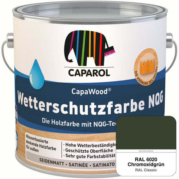 CapaWood® Wetterschutzfarbe NQG (RAL 6020 Chromoxidgrün) - ersetzt Capadur Wetterschutzfarbe NQG