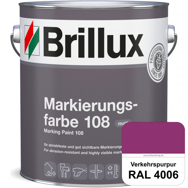Markierungsfarbe 108 (RAL 4006 Verkehrspurpur) Markierungsfarbe für Asphalt, Betonböden, Zementestri