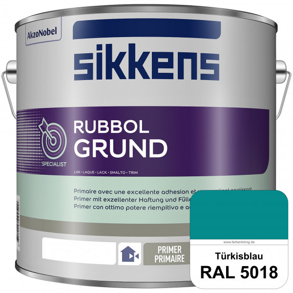 Rubbol Grund (RAL 5018 Türkisblau) Seidenmatte Grund- und Zwischenbeschichtung auf Kunstharzbasis (i