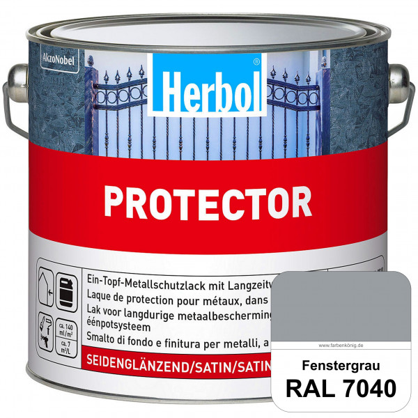 Protector (RAL 7040 Fenstergrau) Seidenglänzende Spezialbeschichtung für Eisen- und NE-Metalle (auße