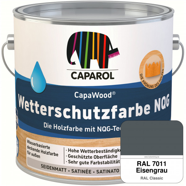 CapaWood® Wetterschutzfarbe NQG (RAL 7011 Eisengrau) - ersetzt Capadur Wetterschutzfarbe NQG