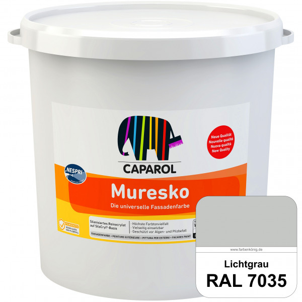 Muresko Nespri (R 30) (RAL 7035 Lichtgrau) Silanisierte Reinacrylat-Fassadenfarbe auf SilaCryl®-Basi