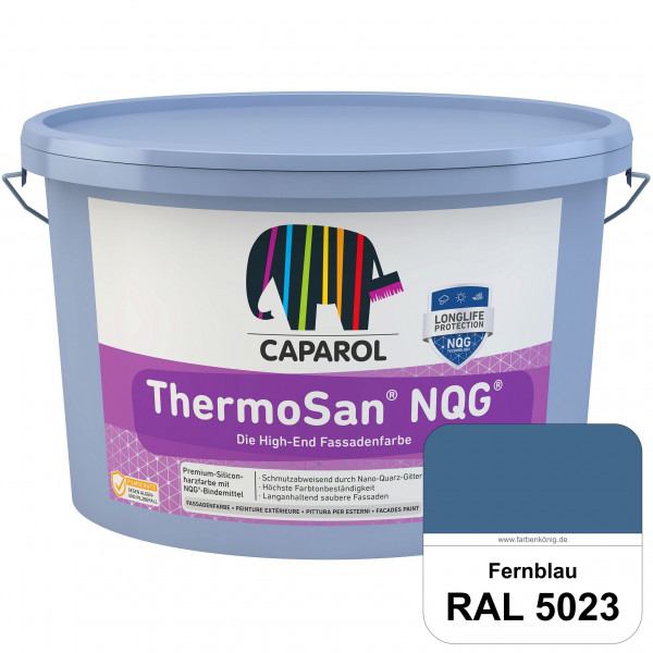 ThermoSan NQG (RAL 5023 Fernblau) schmutzabweisende Siliconharz Fassadenfarbe mit Algen- und Pilzsch