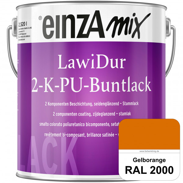 einzA LawiDur 2-K-PU-Buntlack - Seidenglanz (RAL 2000 Gelborange)