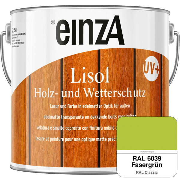 einzA Lisol Holz- und Wetterschutz Lasur und Farbe (RAL 6039 Fasergrün)