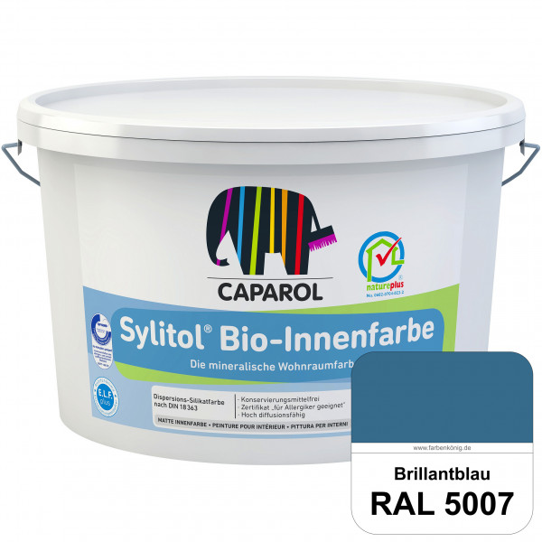 Sylitol® Bio-Innenfarbe (RAL 5007 Brillantblau) Innenfarbe auf Silikatbasis  für Allergiker