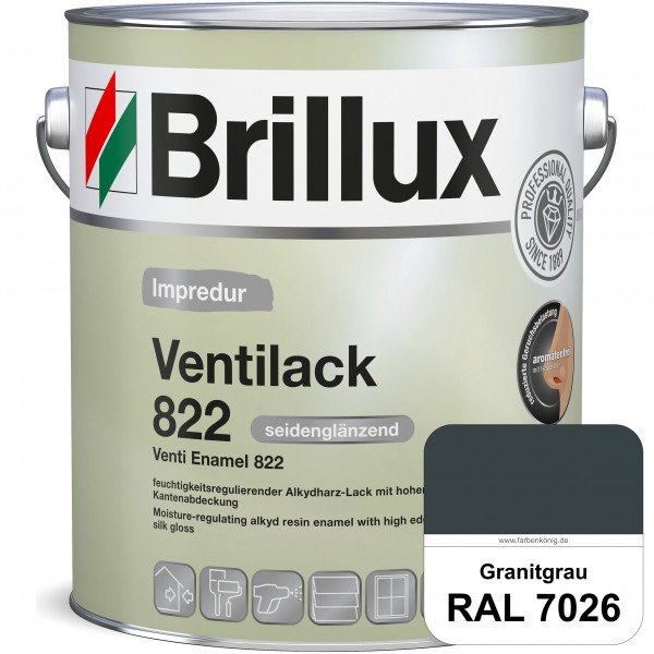 Impredur Ventilack 822 (RAL 7026 Granitgrau) Seidenglanzlack (lösemittelhaltig) Fenster & Türen inne