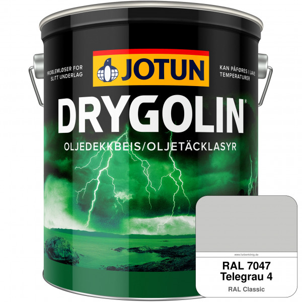 DRYGOLIN Oljedekkbeis - Deckende & wetterbeständige Öllasur für Außen (RAL 7047 Telegrau 4)