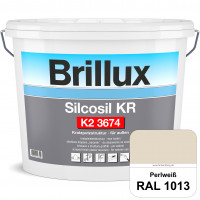Silcosil KR K2 3674 (RAL 1013 Perlweiß) siliconverstärkter Dekorputz, Kratzputzstruktur, wetterbestä