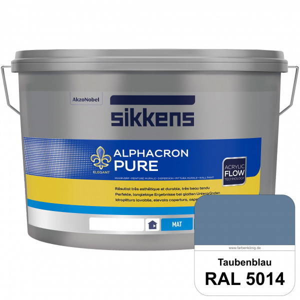 Alphacron Pure (RAL 5014 Taubenblau) Edelmatte & hochertige Premium Wandfarbe für glatte Untergründe