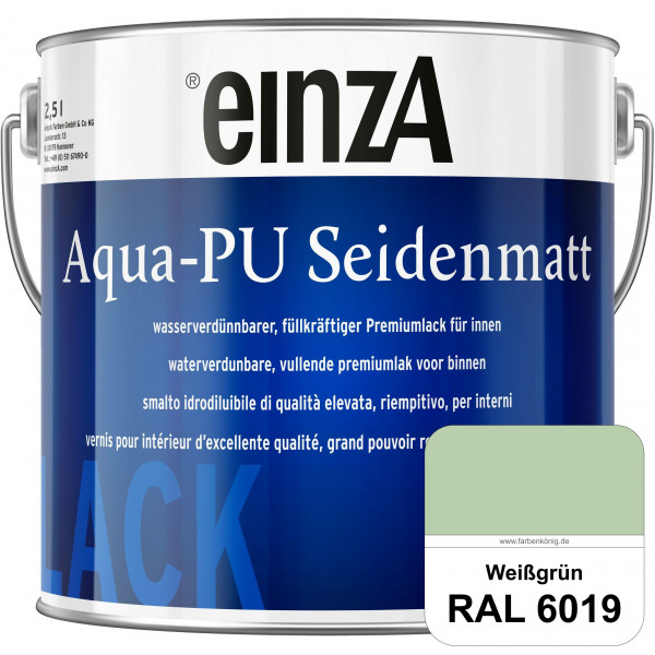 einzA Aqua-PU seidenmatt (RAL 6019 Weißgrün) wasserverdünnbarer Premiumlack für innen