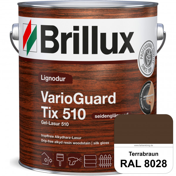 Lignodur VarioGuard Tix 510 (Gel-Lasur 510) RAL 8028 Terrabraun