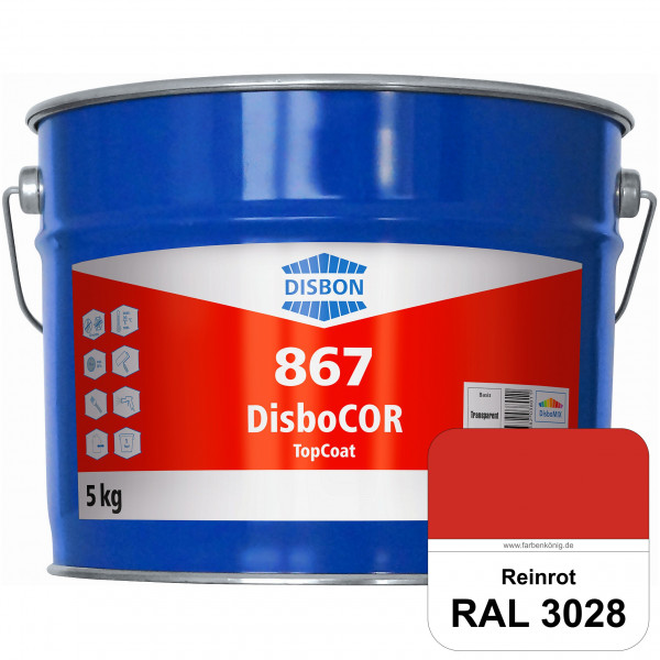 DisboCOR 867 TopCoat (RAL 3028 Reinrot) Anwendungsfreundliche Korrosionsschutz-Deckbeschichtung mit