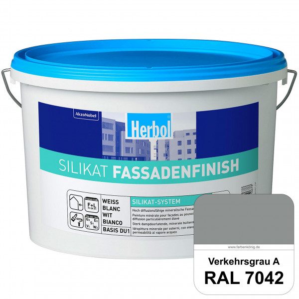 Silikat FassadenFinish (RAL 7042 Verkehrsgrau A) mineralische Fassadenfarbe für den natürlichen Fass