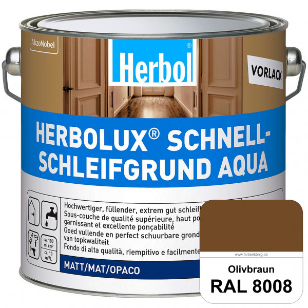 Schnellschleifgrund Aqua (RAL 8008 Olivbraun) wasserverdünnbarer Vorlack mit hervorragender Schleifb