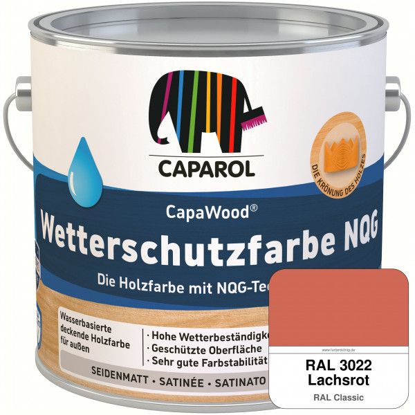 CapaWood® Wetterschutzfarbe NQG (RAL 3022 Lachsrot) - ersetzt Capadur Wetterschutzfarbe NQG