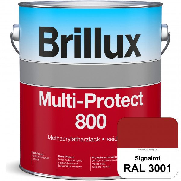 Multi-Protect 800 (RAL 3001 Signalrot) seidenmatter, hoch wetterbeständiger Methacrylatharzlack, für