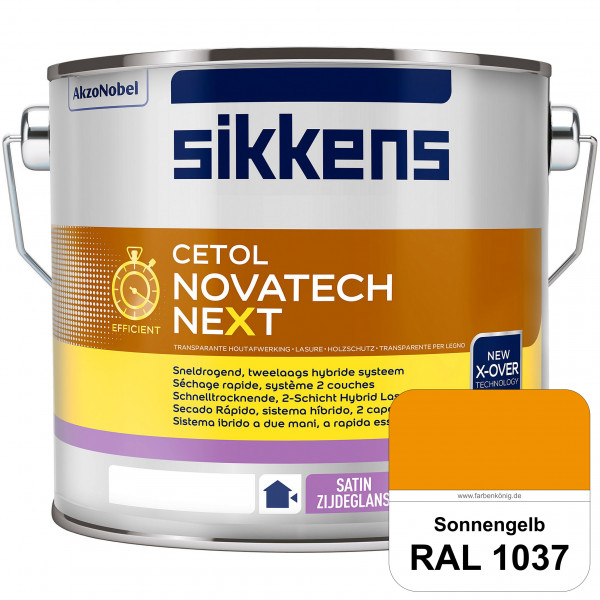 Cetol Novatech neXt (RAL 1037 Sonnengelb) Schnelltrocknende Hybrid-Lasur mit höchster Wetterbeständi