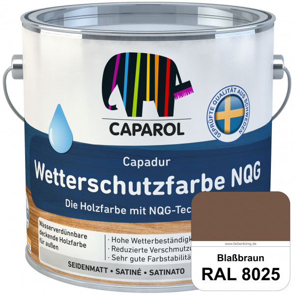 Capadur Wetterschutzfarbe NQG (RAL 8025 Blassbraun) Holzfarbe mit NQG-Technologie wasserbasiert für
