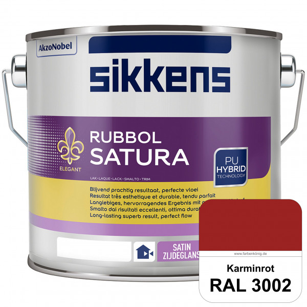 Rubbol Satura (RAL 3002 Karminrot) seidenglänzender Lack (lösemittelhaltig) innen & außen