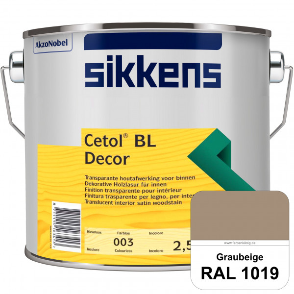 Cetol BL Decor (RAL 1019 Graubeige) wasserbasierte & seidenglänzende Dünnschichtlasur für innen