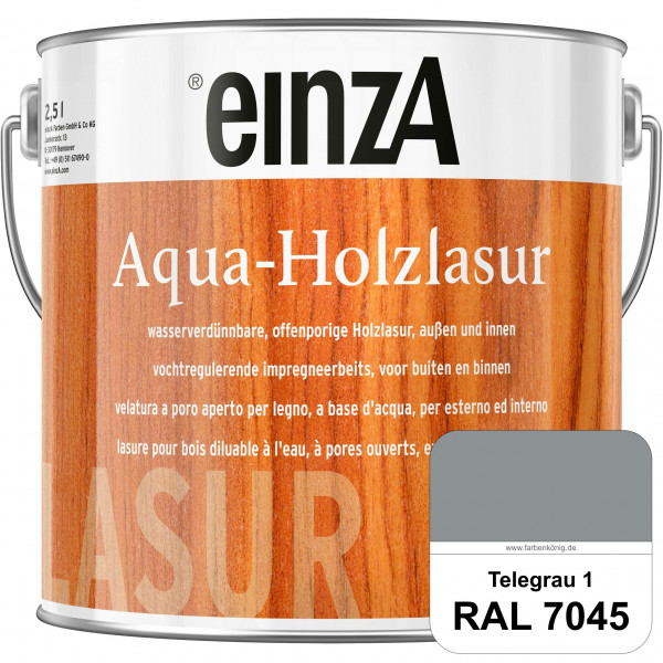 einzA Aqua-Holzlasur (RAL 7045 Telegrau 1) wasserverdünnbare offenporige Holzlasur für Holzbauteile