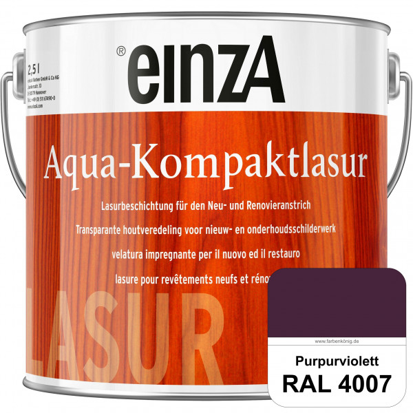 einzA Aqua-Kompaktlasur (RAL 4007 Purpurviolett) wasserverdünnbare & feuchtigkeitsregulierende Lasur