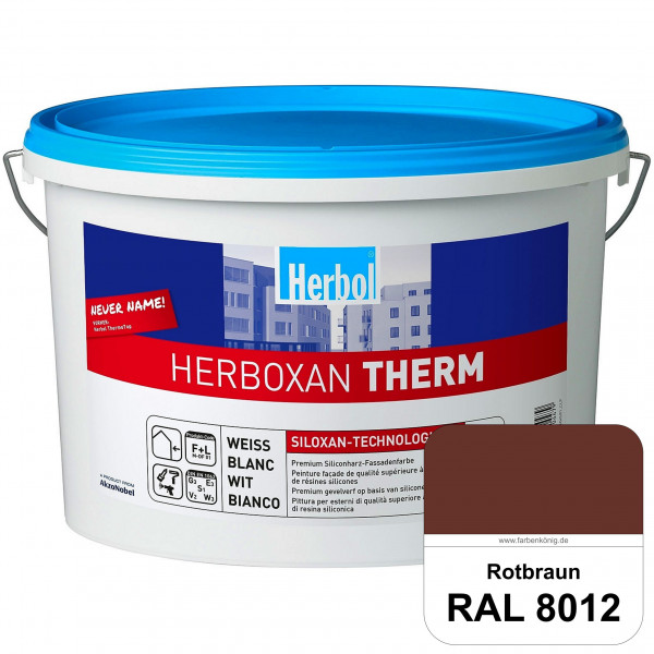 Herboxan Therm (RAL 8012 Rotbraun) Siloxan-Fassadenfarbe für verschiedene & strukturierte Oberfläche