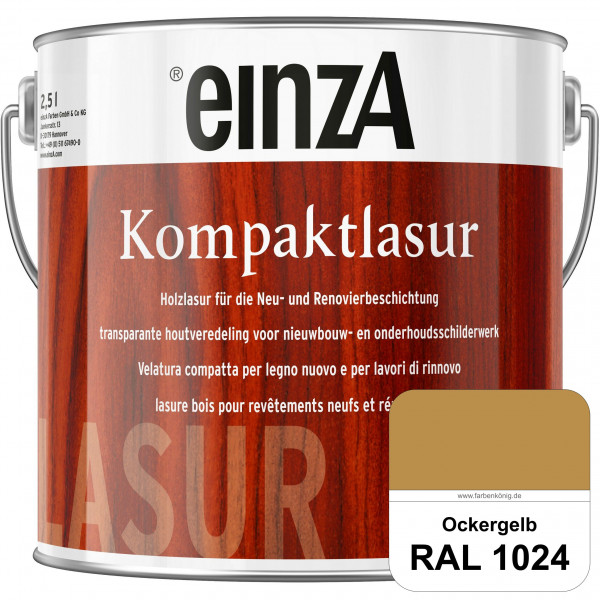 einzA Kompaktlasur (RAL 1024 Ockergelb) Lasuranstrich für den Neu- und Renovieranstrich