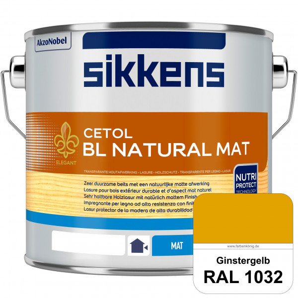 Cetol BL Natural Mat (RAL 1032 Ginstergelb) Matte, wasserverdünnnbare Dünnschichtlasur