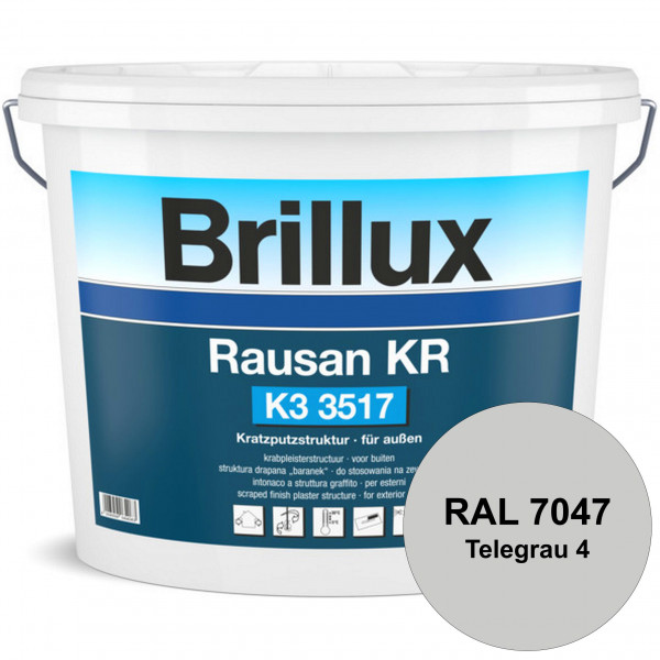 Rausan KR K3 3517 mit Protect (RAL 7047 Telegrau 4) Organisch gebundener Kratzputz für wetterbeständ